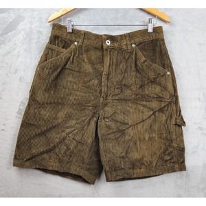 Original Structure Blue Workwear Corduroy Shorts Mens 33 Y2K 90s Green Carpenter